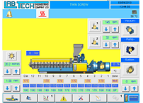 large touch screen display on twin screw extruder